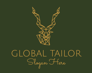 Gold Geometric Antelope logo design