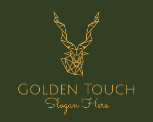 Gold - Gold Geometric Antelope logo design