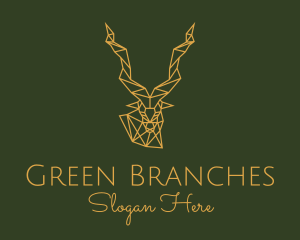 Gold Geometric Antelope logo design