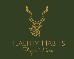 Gold Geometric Antelope logo design