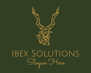 Ibex - Gold Geometric Antelope logo design