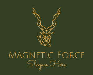 Gold Geometric Antelope logo design