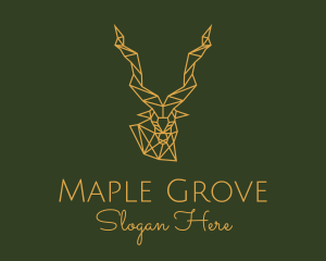 Gold Geometric Antelope logo design