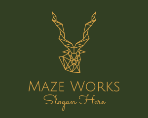 Gold Geometric Antelope logo design