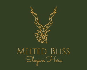 Gold Geometric Antelope logo design