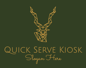 Gold Geometric Antelope logo design