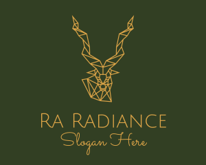 Gold Geometric Antelope logo design