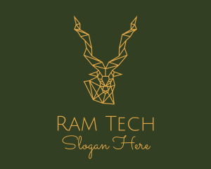 Gold Geometric Antelope logo design