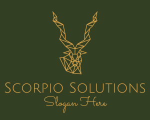 Gold Geometric Antelope logo design