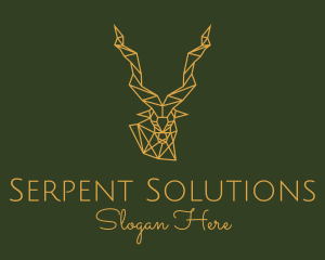 Gold Geometric Antelope logo design