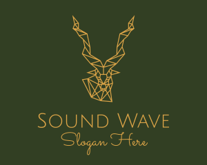 Gold Geometric Antelope logo design