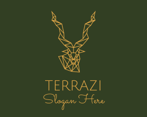 Gold Geometric Antelope logo design