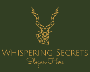 Gold Geometric Antelope logo design