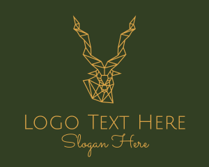 Gold Geometric Antelope Logo