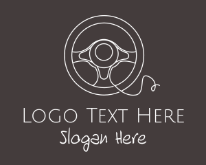 Car Shop - Automotive Steering Wheel logo design
