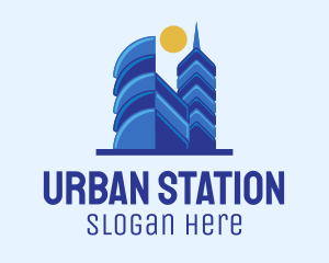 Blue Urban Skyscrapers  logo design