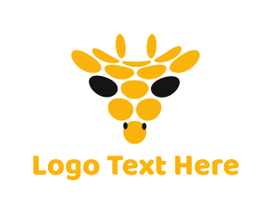 Yellow Circle - Abstract Giraffe Circle logo design