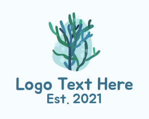 Marine Biology - Marine Seaweed Plant logo design