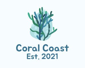 Marine Seaweed Plant  logo design