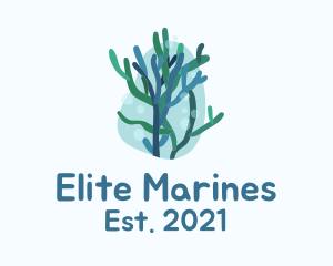 Marine Seaweed Plant  logo design