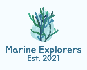 Marine Seaweed Plant  logo design