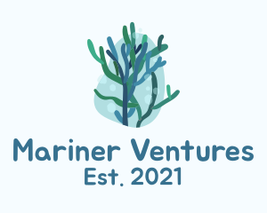 Marine Seaweed Plant  logo design