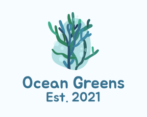 Marine Seaweed Plant  logo design