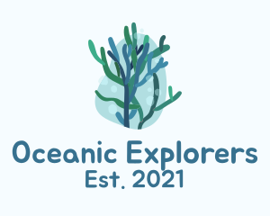 Marine Biology - Marine Seaweed Plant logo design