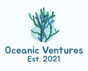 Marine Seaweed Plant  logo design