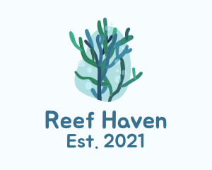 Marine Seaweed Plant  logo design