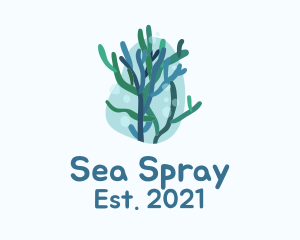 Marine Seaweed Plant  logo design