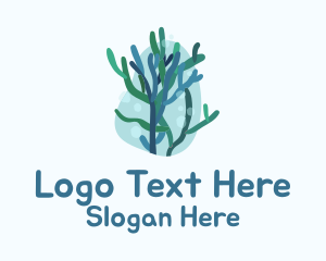 Marine Seaweed Plant  Logo