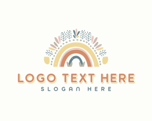 Boho - Boho Rainbow Childcare logo design