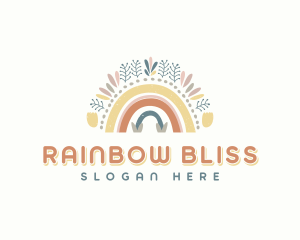 Boho Rainbow Childcare logo design