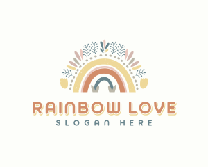 Boho Rainbow Childcare logo design