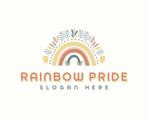 Boho Rainbow Childcare logo design