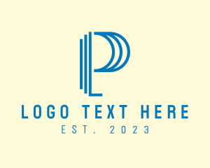 Blue - Fashion Jewelry Letter P logo design