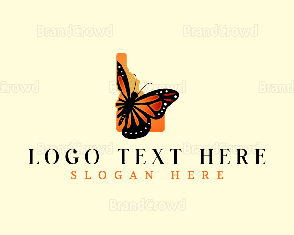 Idaho Butterfly Insect Logo