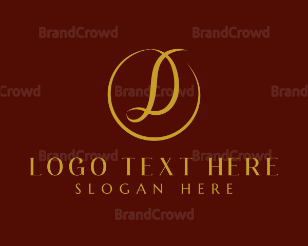 Golden Luxury Letter D Logo