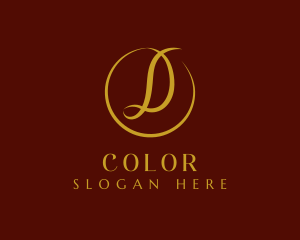 Curves - Golden Luxury Letter D logo design