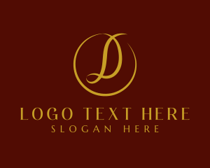 Calligraphy - Golden Luxury Letter D logo design