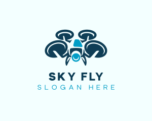 Quadcopter Videographer Drone logo design