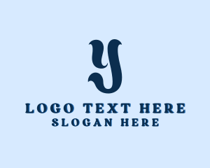 Surfer - Ocean Wave Resort Letter Y logo design