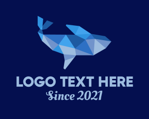Seafood - Blue Whale Papercraft logo design