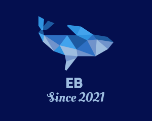 Fish - Blue Whale Papercraft logo design