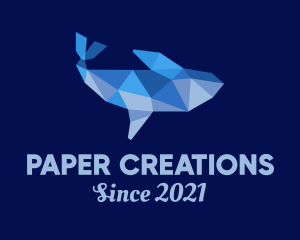 Papercraft - Blue Whale Papercraft logo design