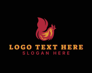 Grilling - Chicken Flame Cooking logo design