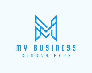 Geometric Monoline Letter M Business logo design