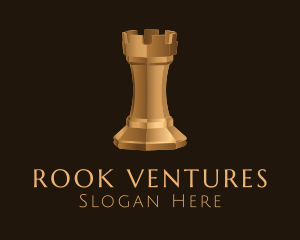 Rook - Gold Rook Chess Master logo design