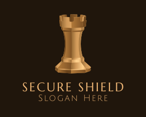 Safeguard - Gold Rook Chess Master logo design